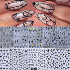 Gothic Nail Stickers Witchy Decals 12PCS Dark Black Goth Nail Art Stickers 3D Self-Adhesive Totem Punk Belt Nails Designs DIY Bat Holiday Nail Supplies French for Acrylic Manicure Decoration