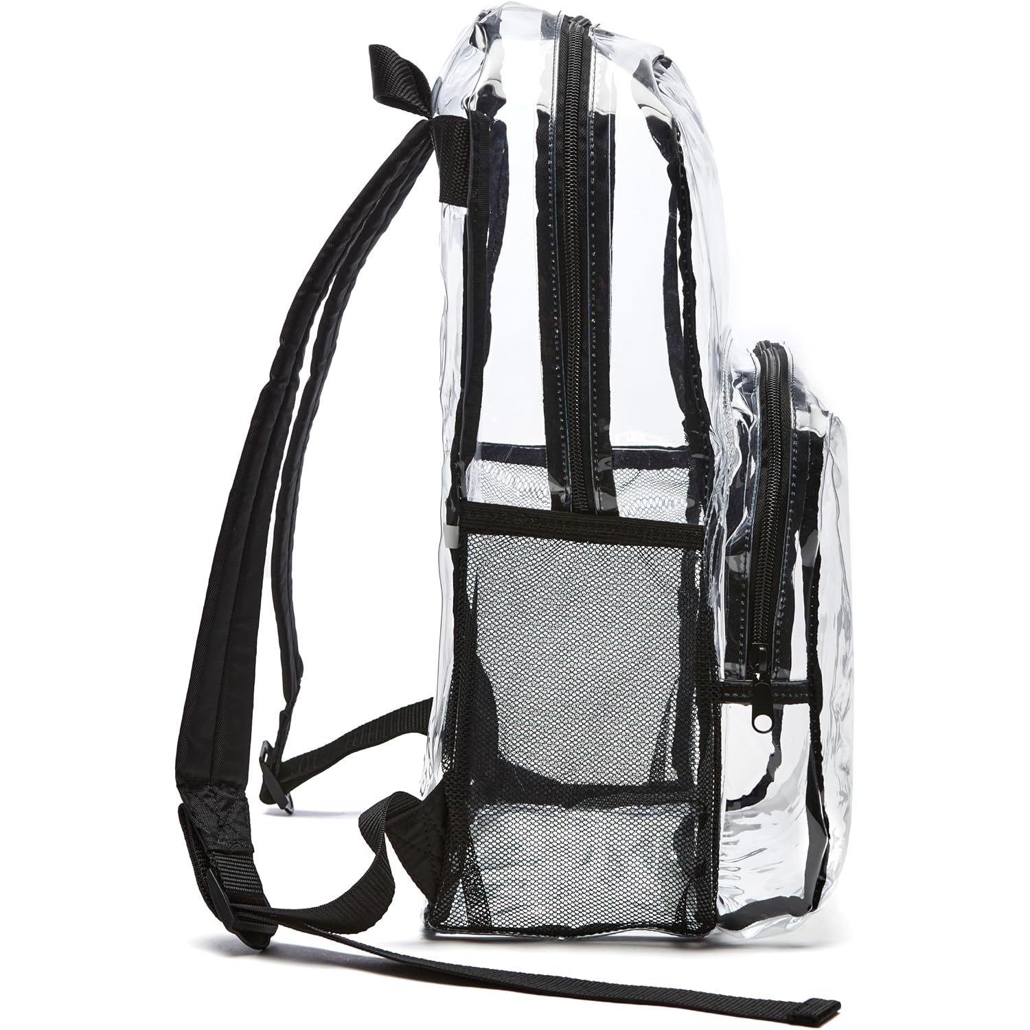 Amazon Basics Transparent Clear School Backpack, Water-Resistant Pvc Plastic, Reinforced Shoulder Straps, 17 X 7 X 13 In