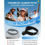 Transparent Sun Visor Hat for Women Men - UPF 50+ Clear Brim Adjustable Drawstring for Golf Tennis Pickleball