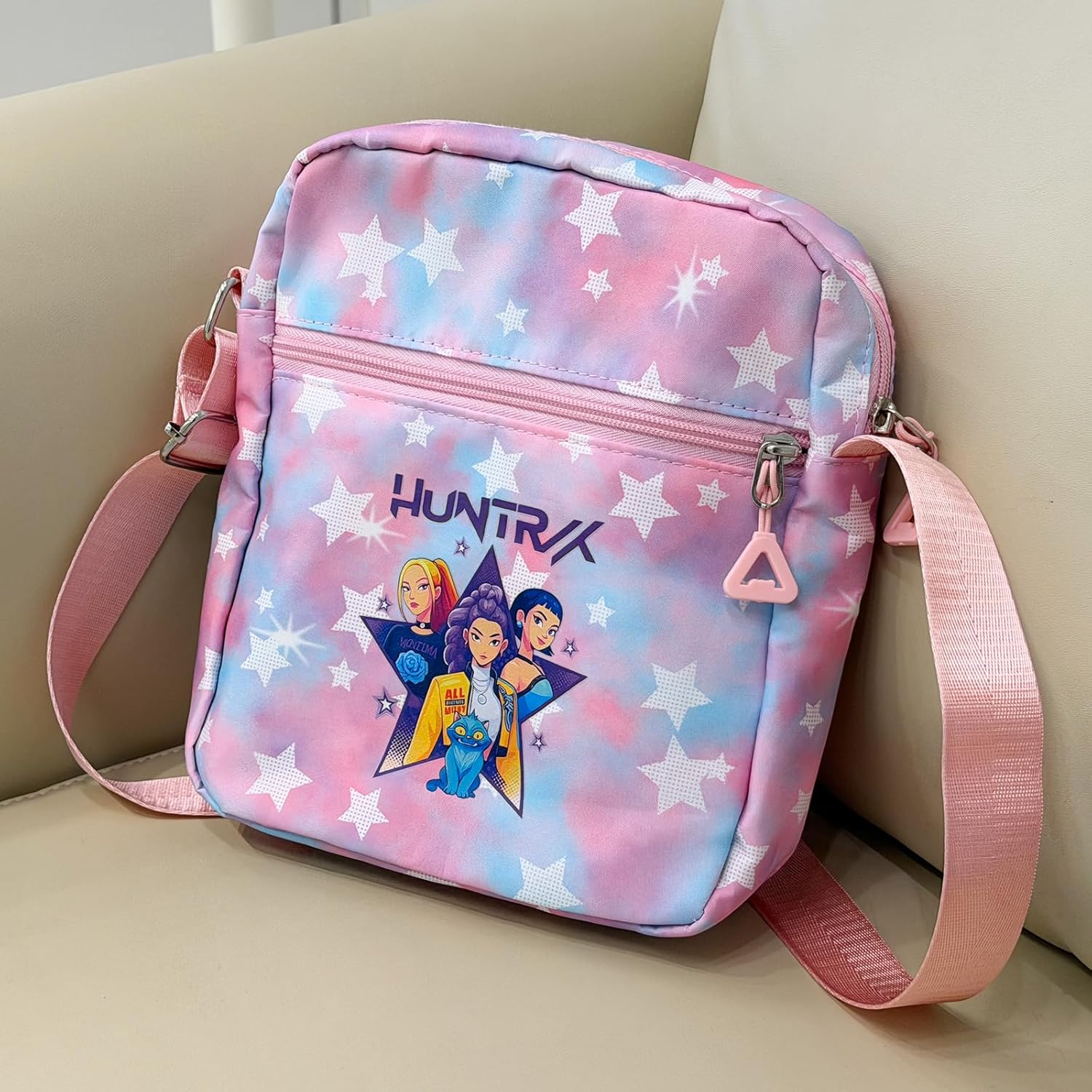 K-pop Crossbody Bag with Zipper, Cute Cartoon Shoulder Bag with Adjustable shoulder straps, Anime Merch for Womens Birthday Gifts