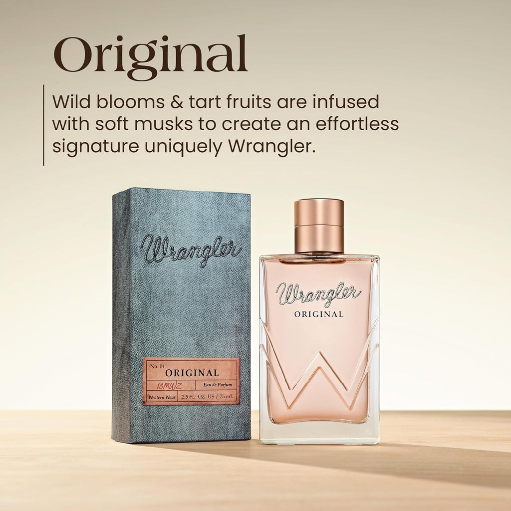 Wrangler Original Woman's Perfume by Tru Western, 2.5oz, Blackberry, Pear, Wild Berries, Sugared Fruits & Tart Fruit Scent, Vibrant Feminine Fragrance