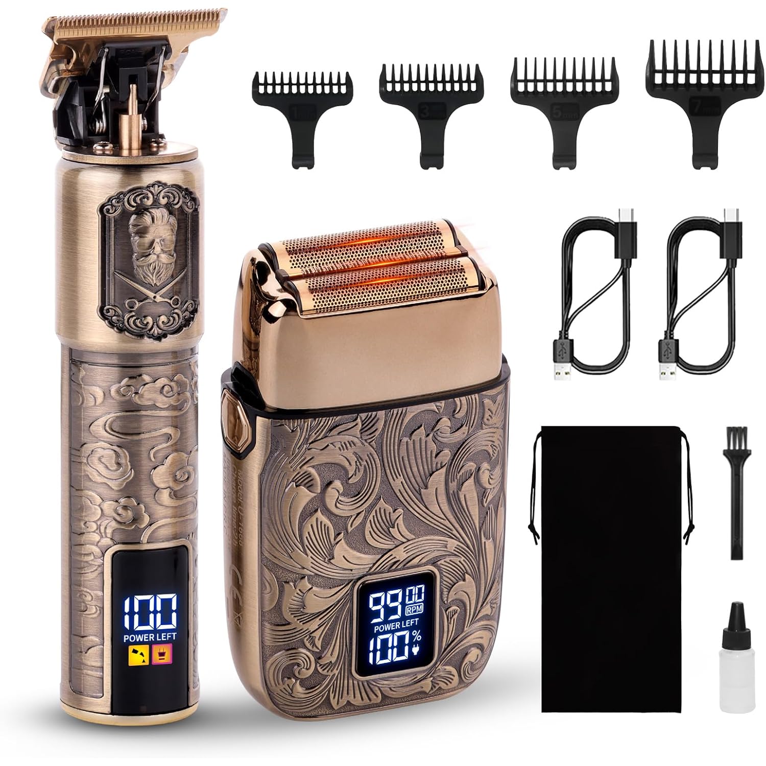 Ufree Foil Shavers Electric Razor for Men, Beard Trimmer Grooming Shaving Kit, Hair Trimmer, Cordless Head Shavers for Bald Men Barber Clippers, Birthday Gifts for Him