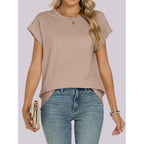 ANRABESS Womens Tops Summer Cap Sleeve Basic Tee Shirts 2026 Trendy Loose Fit Casual Dressy Business Work Tshirts Clothes