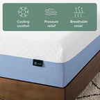 Zinus 8-Inch Twin Cooling Essential Memory Foam Mattress, White, Medium Feel, Fiberglass Free, Certified Safe Materials