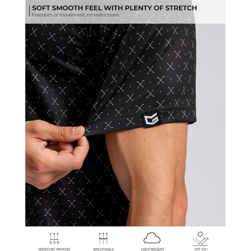 Men'S Golf Shirt Short Sleeve Dry Fit Polo Moisture Wicking Print Collared Golf Shirts For Men Casual Lightweight