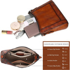 Iswee Leather Crossbody Bags for Women Shoulder Purse Medium Hobo Genuine Leather Satchel Purses and Handbags
