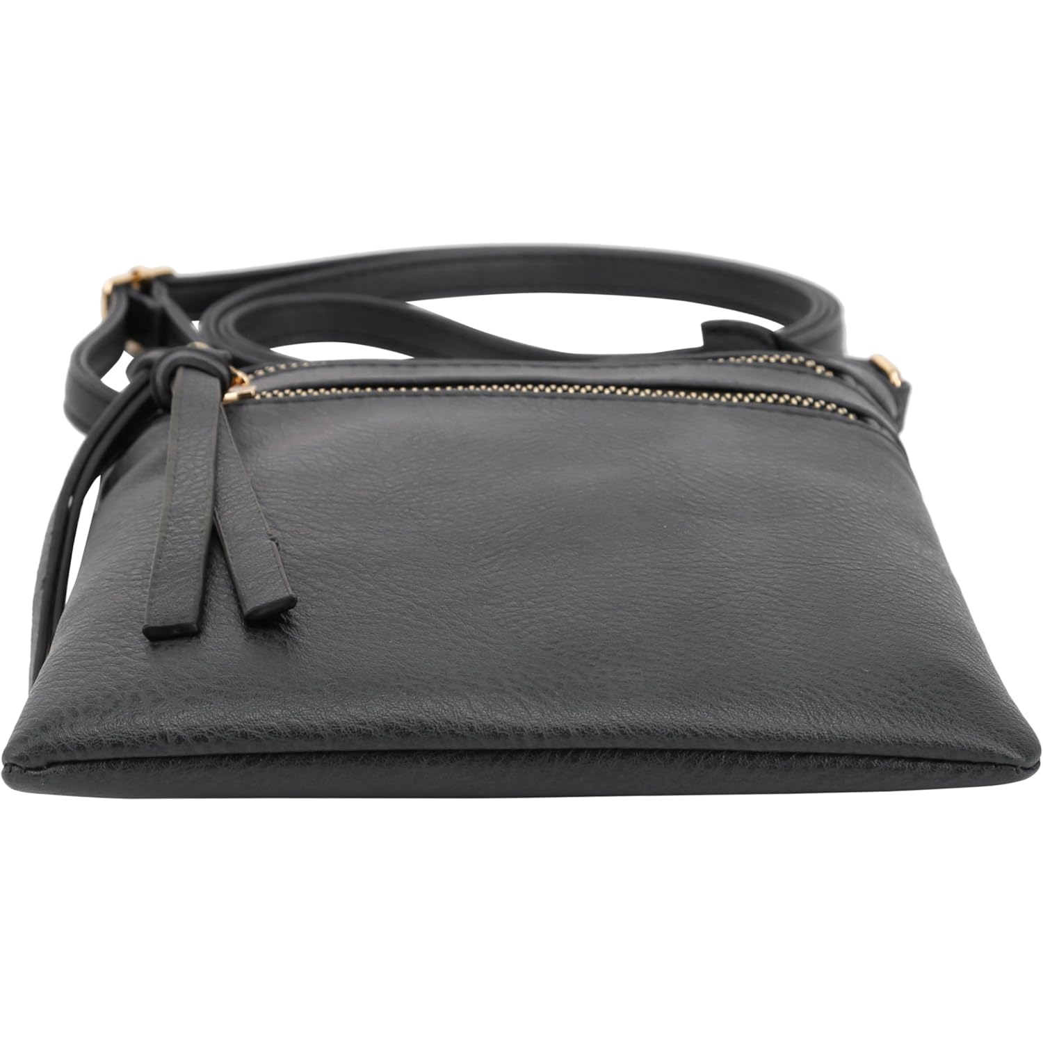 DELUXITY Crossbody Purse Bag Shoulder Bag Multi Pocket Zipper Purse | Black
