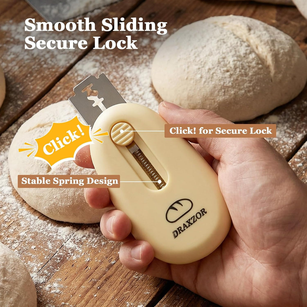 3-Pack Bread Lame, Professional Sourdough Scoring Tool & Bread Scoring Tool, Dough Scoring Tool Set with Ergonomic Handle, Includes 10 Replacement Razor Blades & Scoring Patterns Booklet