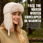 Winter Hat for Men Women Trapper Hat with Ear Flaps, Windproof Russian Trooper Hat for Cold Weather Hunting Skiing