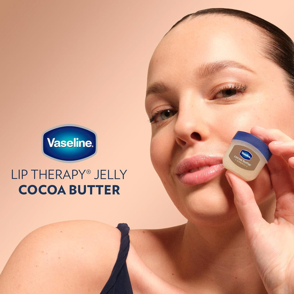 Vaseline Lip Balm Mini 2 Ct Cocoa Butter For Dry Cracked Skin Hydrating Lip Balm 0.5 Oz