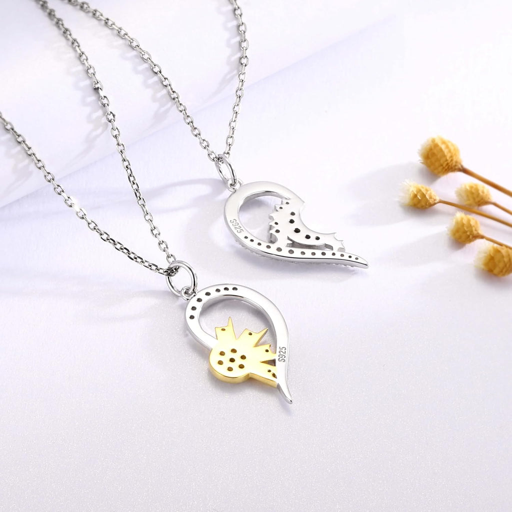 Mother Daughter Necklace Set for 2 Sterling Silver Sun and Moon Matching Pendant Necklace Jewelry Gifts Mother's Day Birthday