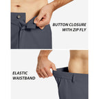 Mens Casual Dress Shorts With 5 Pockets 7 Inch Stretch Dri Fit Lightweight For Golf Travel Work Hiking