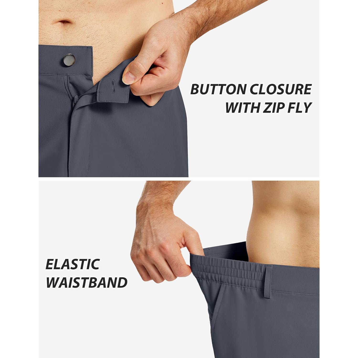 Mens Casual Dress Shorts With 5 Pockets 7 Inch Stretch Dri Fit Lightweight For Golf Travel Work Hiking