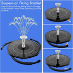 Aisitin 3.5W Solar Fountain Pump For Bird Bath Separated Design & 8 Nozzles | 3 Anti-Drift Brackets, Attracting Birds, Upgrade Filter, Floating Diy Solar Bird Bath Fountain For Garden Fish Tank Pond Yard