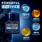 Mens Face Moisturizer Cream - Anti Aging Cream With Retinol, Collagen & Hyaluronic Acid Lightweight After Shave Lotion For Men - Hydrating, Firming & Wrinkle Repair - Day & Night Facial Men Skin Care