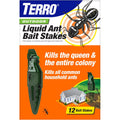 Terro Outdoor Liquid Ant Bait Stakes, 12-Pack, Ready-To-Use Ant Killer Trap | Outdoor Ant Trap For Household Ants Including Acrobat, Crazy, Ghost And Little Black Ants, Weatherproof Ant Colony Killer