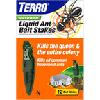Terro Outdoor Liquid Ant Bait Stakes, 12-Pack, Ready-To-Use Ant Killer Trap | Outdoor Ant Trap For Household Ants Including Acrobat, Crazy, Ghost And Little Black Ants, Weatherproof Ant Colony Killer
