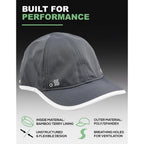 Featherlight Sports Hat. Lightweight, Quick Drying. Running, Tennis & Golf Cap for Women & Girls Graphite