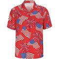 4th of July Hawaiian Shirt for Men Independence Day Patriotic Casual Beach Shirt for Parade Party