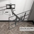 Bontec Corner Tv Wall Mount With Extra Long 40.9” Extension Arm For 32–75 Inch Tvs, Holds Up To 132 Lbs, Full Motion Dual Arm Tv Bracket With Tilt, Swivel, Level Adjustment, Max Vesa 600×400Mm