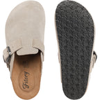 Fitory Womens Clogs Slip-On Potato Shoes Leather Mules With Suede Cork Footbed Size 6-11