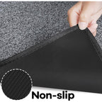 AREDO Runner Rug with Non Slip Rubber Backing, Washable Soft Floor Carpet for Kitchen, Hallway, Entryway Indoor, Bedroom, Laundry, Low Pile Area Rugs, Solid color with Pointillism style, 2*6 ft BLACK