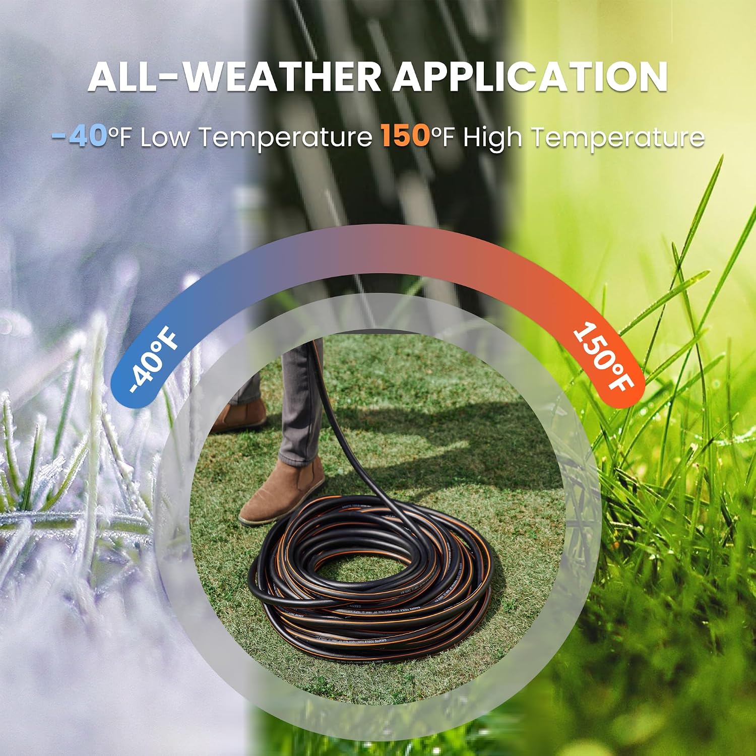 Giraffe Tools Leader Hose 6Ft X 5/8", Short Water Hose Heavy Duty, Lightweight, Flexible Hybrid Hose, Female To Female Fittings