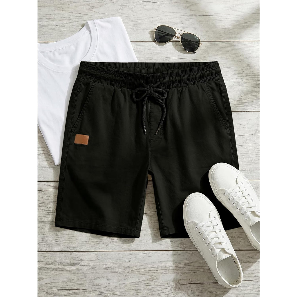 Jmierr Mens Casual Shorts Cotton Drawstring Summer Beach Stretch Twill Chino Golf Short With Pockets