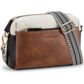 Bostanten Crossbody Purse For Women Triple Zip Cell Phone Leather Handbag With Colored Shoulder Strap