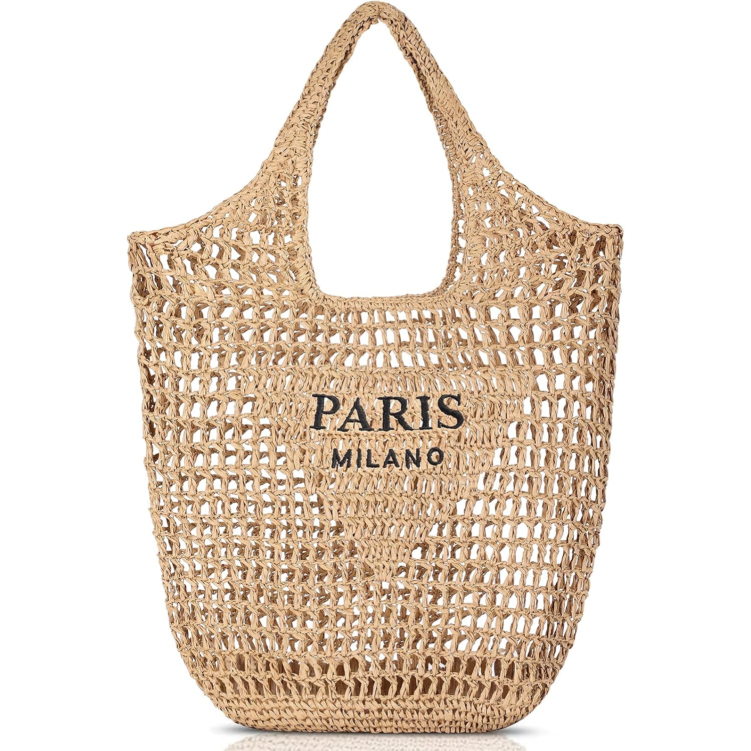 Pleneal Beach Bags for Women - Women Beach Tote Bag, Summer Mesh Hollow Straw Tote Bag for Holiday Market