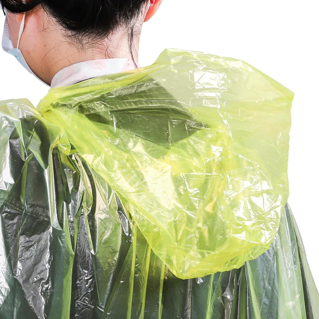 20 Pack Disposable Rain Ponchos For Adults, Clear Plastic Emergency Raincoats With Hood, Individually Wrapped Bulk Rain Ponchos Waterproof Family Pack Camping