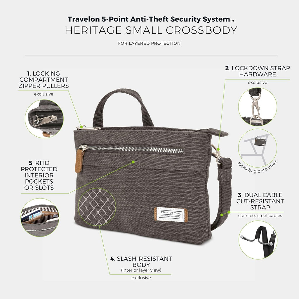 Travelon Women'S Anti-Theft Heritage Small Crossbody Cross Body Bag