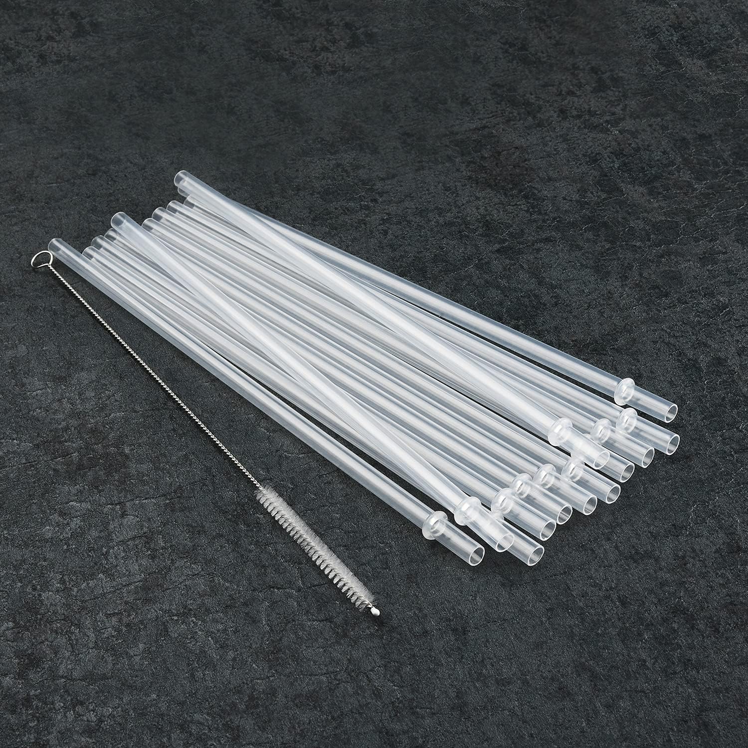 Alink 12-Pack Reusable Clear Plastic Straws, 10.5 In X 0.3 In Replacement Tumbler Straws, Bpa-Free Dishwasher-Safe Hard Straws With Brush For Stanley, Yeti, Starbucks, Owala, Mason Jars 16–32 Oz Cups