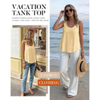Womens Cute Tank Tops Sleeveless Spaghetti Strap Scoop Neck Loose Casual 2026 Spring Summer Beach Vacation Flowy Shirts