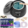 Anruz Waxing Kit for Women Men - Wax Kit for Hair Removal with Silicone Bowl,4 Bags Hard Waxing Beads and 30 Sticks - at Home Use Wax Warmer for Full Body, Bikini, Eyebrow, Face, Sensitive Skin