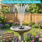 Aisitin Solar Fountain Pump With 6 Nozzles, 2026 Solar Bird Bath Fountains | Upgraded Floating Solar Water Fountain For Garden, Pond, Pool, Fish Tank, Backyard & Outdoor