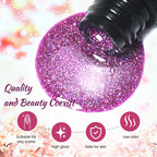 JODSONE 23 Bottles of Glitter Colorful and Elegant Gel Polish kit with 3 Bottles of Matte and Glossy Top Coat Base Coat Gel Nail Set