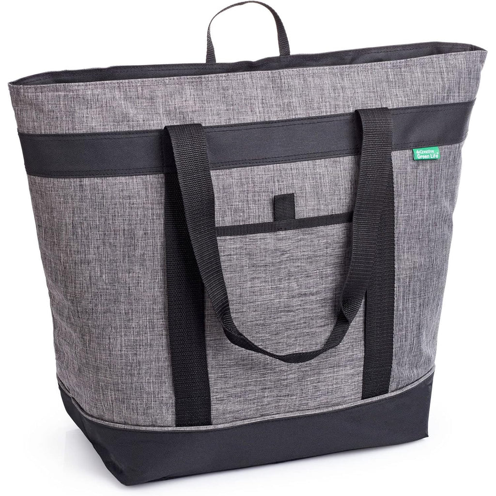 Jumbo Insulated Cooler Bag (Charcoal) With Hd Thermal Insulation - Premium, Collapsible Soft Cooler Makes A Perfect Insulated Grocery Bag, Food Delivery Bag, Travel Bag, Beach Or Picnic Bags