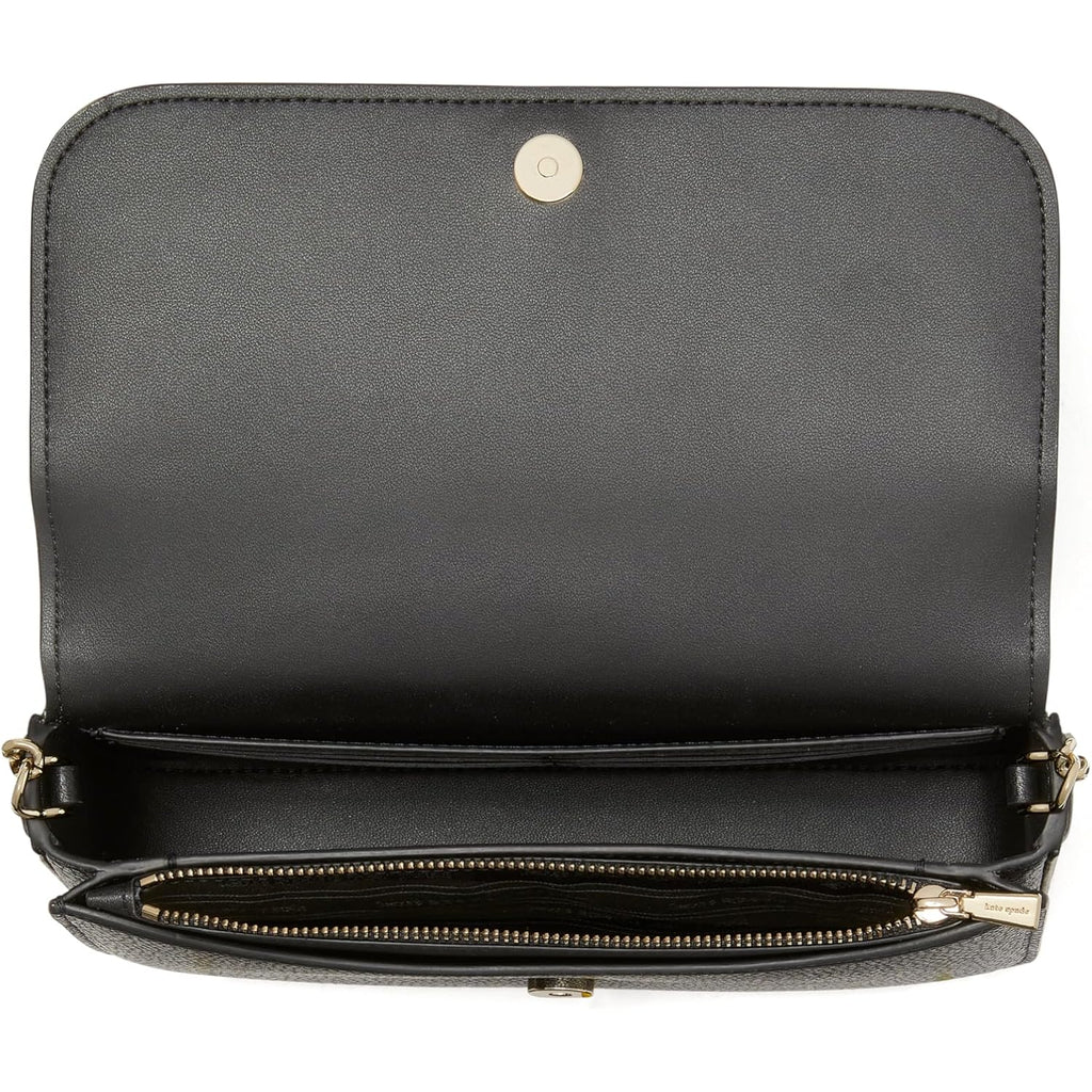 Kate Spade New York Ava Pebbled Leather Flap Chain Wallet, Black