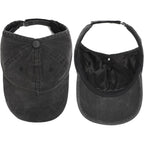 2 Pack Backless Cap For Women Natural Curly Hair Hat Baseball Cap Afro Puff Ponytail Hat