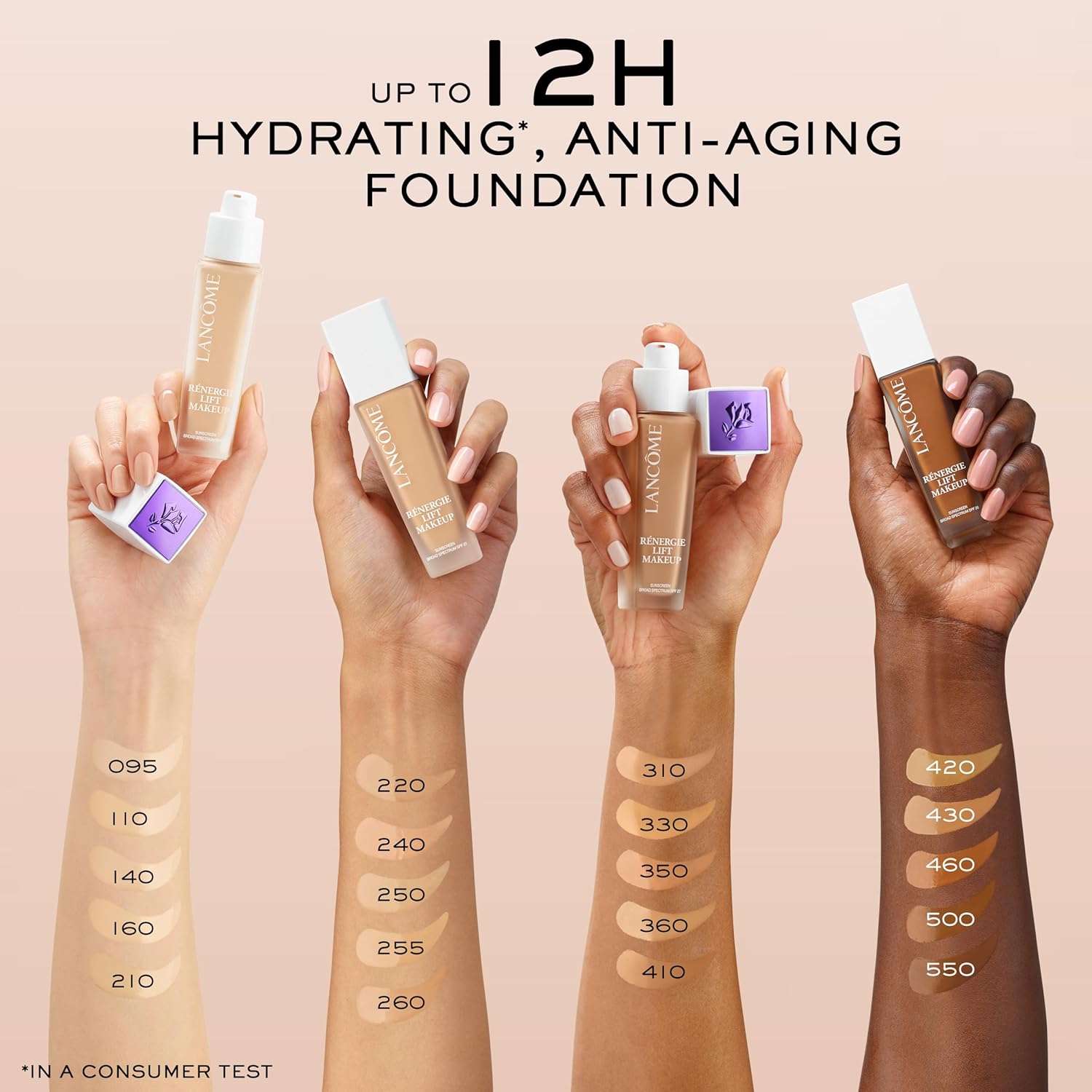 Lancôme Renergie Lift Makeup Foundation - Lightweight & Hydrating Formula, Medium-Full Coverage, SPF 27, Anti-Aging, Lifting & Firming, Up to 12H Wear