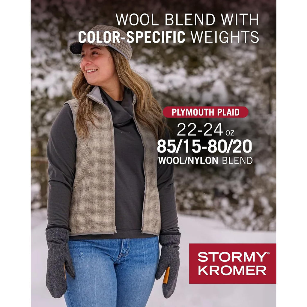 Stormy Kromer The Ida Outfitter, Wool Blend Outdoor Vest, Full Zip W/Princess Seams, Three Pockets, Unlined Lightweight Fit