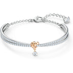 Swarovski Lifelong Heart Necklace, Earrings, and Bracelet Crystal Jewelry Collection, Rose Gold & Rhodium Tone Finish