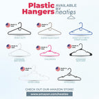 Plastic Hangers 30 Pack – Made In The Usa – 6Lb Capacity Standard Clothes Hangers With Strap Hooks For Dresses, Lingerie, Shirts, Pants, And Jackets – White