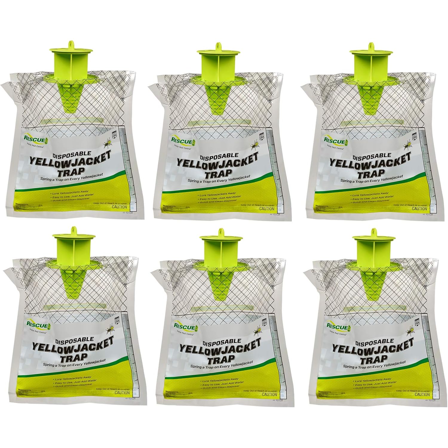 Rescue! Disposable Summer Yellowjacket Trap - Mountain & Pacific Formula - 6 Traps