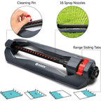 Eden 96213Edamz Weighted Essential Oscillating Sprinkler | Covers Up To 3,600 Sq. Ft., 16 Precision Nozzles, Adjustable Range, Turbo Drive Motor, Quick Connect Bundle, Stainless Steel Filters, Black