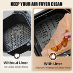 Olesbur Air Fryer Liners Disposable, 200Pcs 8 Inch Airfryer Paper Liners, Unbleached Parchment Paper For Air Fryer Basket, Non-Stick Air Fryer Accessories, Liners For Baking, Parchment Paper Sheets