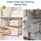 Vtopmart 5 Pack Large & Medium Storage Stackable Drawers Set | Easy Assembly Clear Plastic Storage Cabinet, Durable Dresser For Closet, Bedroom, Entryway, Playroom & Apartment Organization