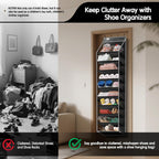 Kotkn 10 Tier Over The Door Organizer - Heavy Duty Hanging Storage Rack With Sturdy Oxford Fabric, Holds 20+ Pairs Of Footwear, Boots & Sneakers, Saves 50% Closet Space (Black)