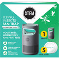 Stem Flying Insect Fan Trap For Indoor Bug Control, Attracts Mosquitoes, Fruit Flies, And House Flies, Plug-In Fan With Uv Light, Starter Kit Includes 1 Device And 5 Glue Traps